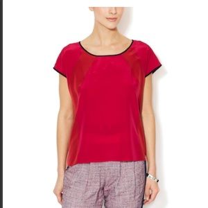 Rebecca Minkoff NWT baseball silk tee XS